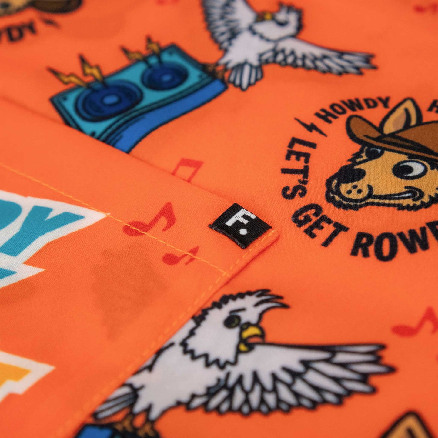 Howdy Howdy Lets Get Rowdy_Hawaiian Party Shirt_Pocket Tag