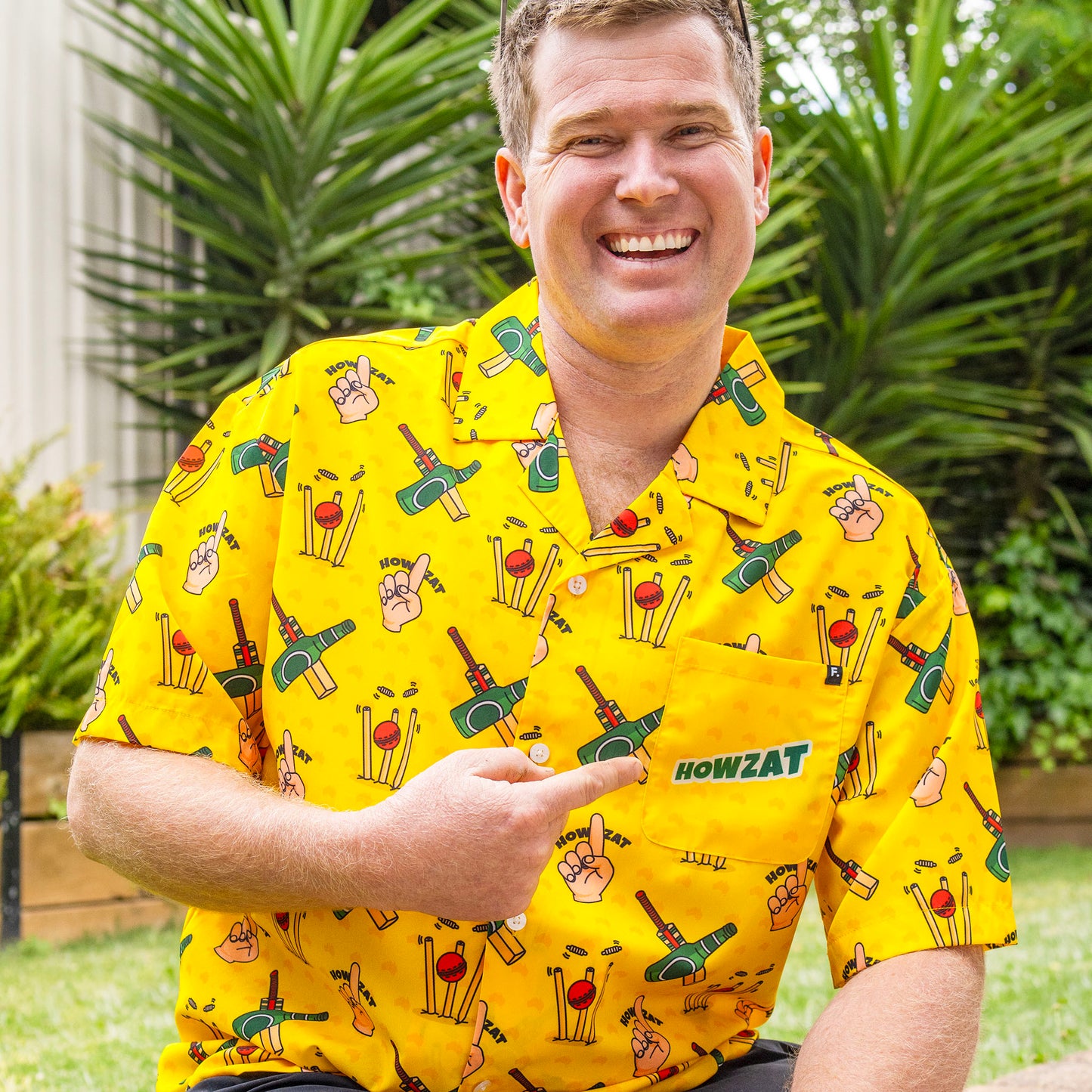 Howzat Aussie Cricket Shirt - Yellow