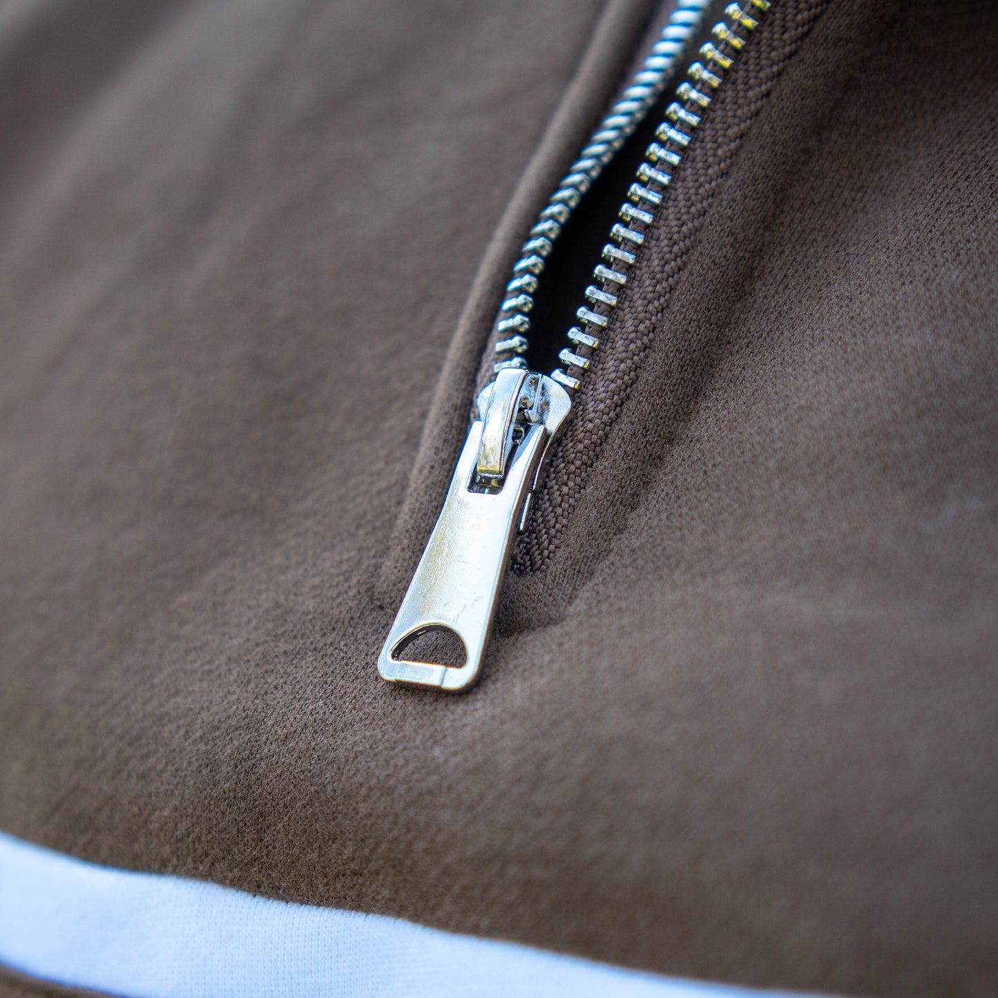 Unisex Quarter Zip Jumper - Chocolate