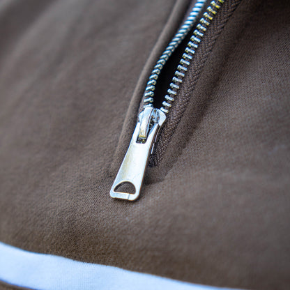 Unisex Quarter Zip Jumper - Chocolate