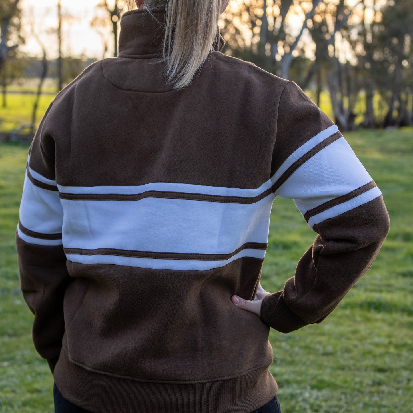 Unisex Quarter Zip Jumper - Chocolate