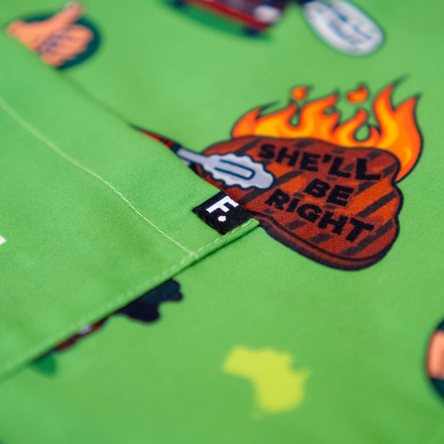 She'll Be Right_Hawaiian Party Shirt_Pocket Tag